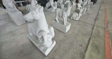 宣城芝麻白雕刻 十二生肖 异形雕刻