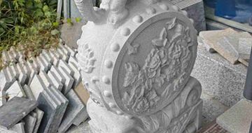 宣城芝麻白抱鼓石 庭院抱鼓石