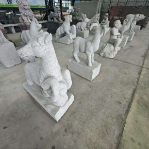 宣城芝麻白雕刻 十二生肖 异形雕刻