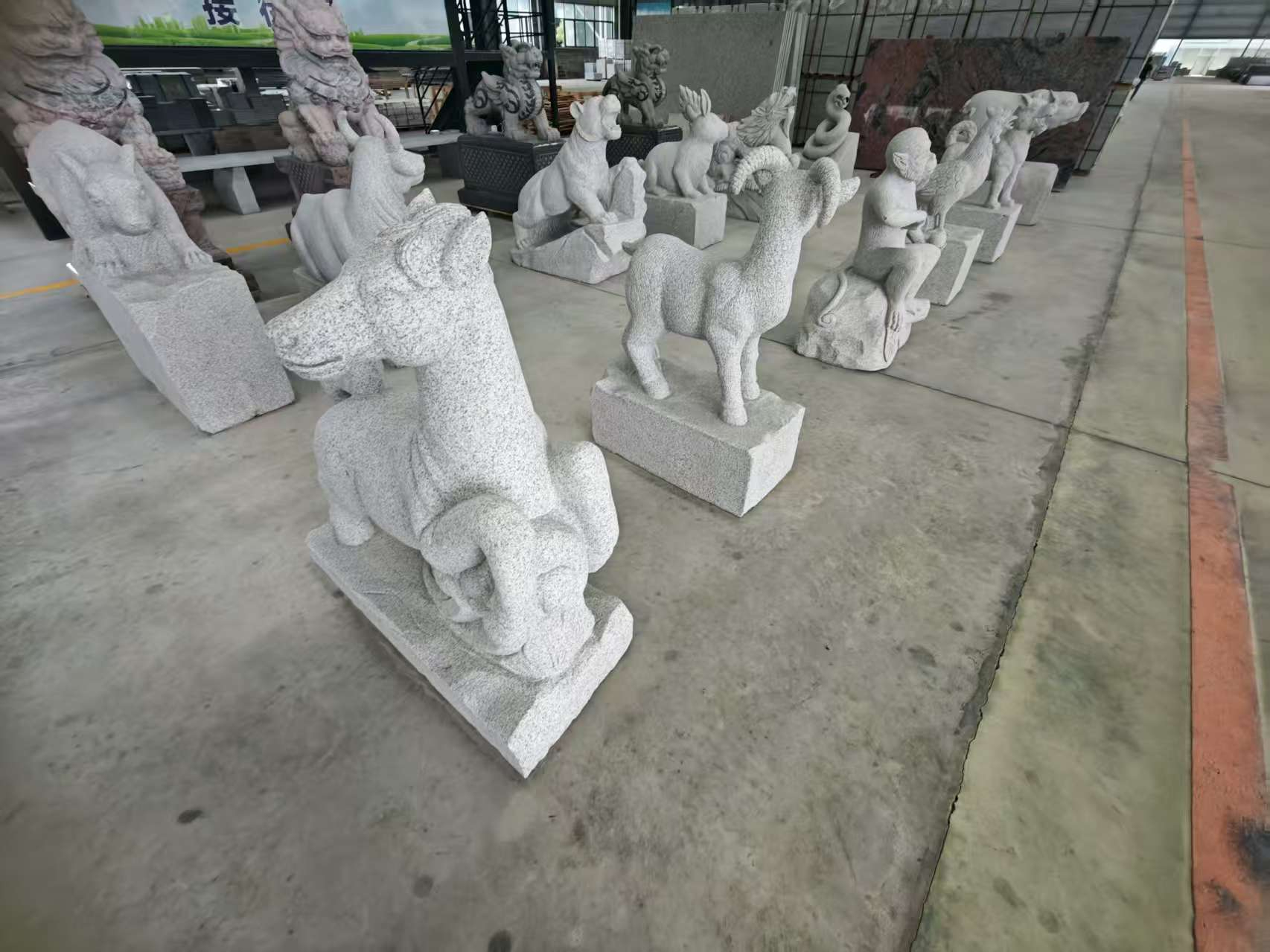 宣城芝麻白雕刻 十二生肖 异形雕刻